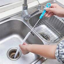 5PCS Sink Drain Overflow Cleaning Brush Sewer Hair Catcher Plug Hole Remover Tool - Blue - View 5