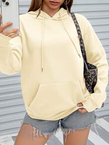 Custom Autumn/Winter Women's Hoodies - Halloween Customization - Front, Back, Double-Sided Customization, Add Your Own Photos (Family Photos/Selfies/Pet Photos) To Design Your Personalized Printed Hoodies, Custom Family Member Hoodies With Baby/Couple/Family/Pet Photos, Customized Comfortable Pet Hoodies, Personalized Pet Sweatshirts, Cute Pet Photo Printed Women's Hoodies Spring - Apricot - View 3