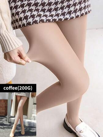 200G Women's Casual Basic Thermal Lined Thermal Tights, Slim Fit, Ideal For Autumn/Winter Outdoor Wear, Women's Activewear