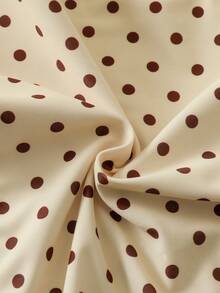 Women's Sexy Polka Dot Tie-Up Asymmetrical Backless Wrap Two Pieces Swimsuit, Beach Vacation Outfit For Summer - Apricot - View 6