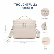 Insulated Lunch BagLunch Box Lightweight Waterproof Lunchbox Soft Cooler Reusable Lunch Bags For Work-Small(4L),Cream - Cream - View 4