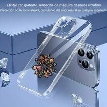 Cubierta de teléfono transparente para combinaciones de moda,Cubierta de teléfono transparente con diseño floral multicolor para iPhone 14 Pro Max funda protectora elegante y delgada con estampado de flor colorida ideal para uso diario y ocasiones casuales Aplicable a teléfonos Apple y Galaxy. Adecuado para teléfonos Apple y Galaxy. - transparente - Ver 3