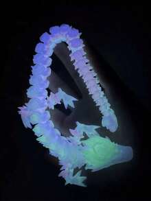 3D Printed Luminous Crystal Dragon Chinese Dragon Egg Creative Figurine Toy, Full Articulation Luminous Decor ,1pc 3D Printed Glow-In-The-Dark Dragon Crystal Dragon Ornament Figurine With Movable Joints, Chinese Dragon Toy - 彩色 - 查看 7
