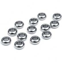 20 piezas de cuentas grandes de acero inoxidable, cuentas suaves de posicionamiento ajustable para hacer joyas DIY, resistentes a la alergia y que mantienen el color - cuentas de posicionamiento - Ver 4