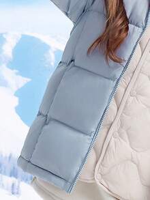 CAMEL CROWN Children's Down Jacket, Thickened With Down, Warm, Windproof, Anti-Static, Hooded, Zip-Up, Suitable For Winter. - Distant Mountain Blue - View 2