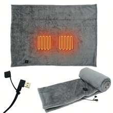 5V USB加厚电热毯，柔软舒适，可穿戴加热毯披肩，便携式加热毯，3种模式和3个定时设置，无线拉链式加热毯，适合女性户外露营旅行居家办公使用，可机洗保暖，也可用于闺蜜节、宠物派对、嘉年华、聚会装饰等场合。 - 彩色 - 查看 9