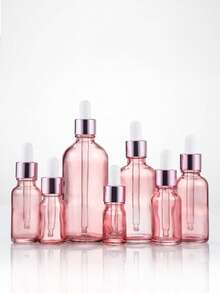 粉色玻璃滴管瓶 - 精油分配器，带玻璃滴管的瓶子，适用于化妆品和香水、精华液小瓶、带玻璃滴管的化妆品旅行容器套装、旅行容器，便携且节省空间，适合日常携带、户外旅行、家庭使用、实验室用品、按摩油和液体储存，是斋月、开斋节、情人节、圣诞节或感恩节的完美礼物。 - 彩色 - 查看 3