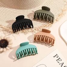 Pinzas para el cabello con doble de dientes, paquete de 4 pinzas pequeñas de garra de 4 cm de largo, mate, antideslizante, accesorios para el cabello corto para mujeres - Paquete de 4 unidades (1 paquete) + Negro, Verde, Caqui, Azul - Ver 5