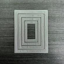 1Pc Wood Grain Rectangle Nesting Frame Die Cuts – Metal Cutting Dies Stencil For DIY Scrapbooking, Embossing, Card Making – No Battery Required, Craft Supplies For Winter Holidays Decoration & Gifting