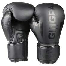 1 Pair Boxing Gloves With Laces, Suitable For Kickboxing, MMA, And Fighting Training - Black - View 10