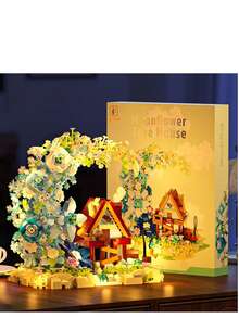 2000+ Pcs Micro Particle Blooming Moon Flower House Building Blocks - Large Adult Construction Blocks - Suitable For Home Decor, Holiday Decoration, Birthday Gift, Christmas Gift - Multicolor - View 8