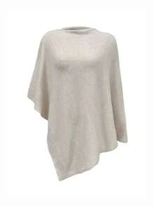 2025简约舒适披肩上衣优雅端庄春秋时尚优雅宽松针织披肩上衣女宽松版型轻薄秋季休闲旅行沙滩百搭款式 - 卡其色 - 查看 7