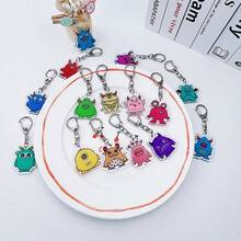 1 قطعة سلسلة مفاتيح وحش صغير، قلادة كرتونية من الأكريليك ذات عيون كبيرة وفراء، مناسبة كهدية عيد ميلاد أو عيد الحب أو عيد الفصح، إكسسوار، لعبة - متعدد الألوان - مشاهدة 5