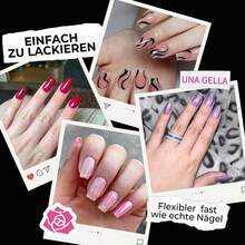 UNA GELLA Kurze Ballerina-Nagelspitzen für Gel-Nägel, Packung mit 216, 12 Größen, weiche Gel-Nagelspitzen, vollflächige Nagelspitzen mit vollflächigen Acryl-Kunstnägeln zur Verlängerung - Klebe-Fußnägel – 312 Stück/12 Größen - Übersicht 2