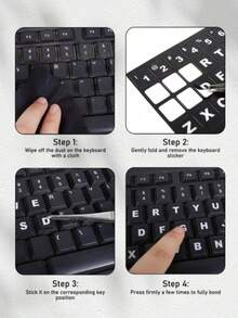 Procurement Products: Universal Laptop Keyboard Self-Adhesive Paper, Letter Keyboard Cap Stickers, Computer Keyboard Stickers, Key Stickers In English Version - Universal Version - View 3