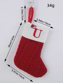 1pc Knit Monogram Stockings, Stockings Small Xmas English Letters Hanging Stockings Socks Double Sided Fireplace Hanging Stockings For Party Decoration New Year Party Gift Favors Supplies,Personalized Initial Stocking, Family Holiday Xmas Party Decor Birthday,Christmas Decor - Multicolor - View 22