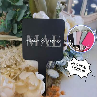 Gepersonaliseerde handspiegel (klein) | Kapspiegel | Make-upspiegel | Spiegel | Schoonheidsspiegel | Doosverpakking, Cadeau voor vrienden, geliefden, familie, vaders, leraren, broers, zilver, stijlvol, kleurrijk, vintage, eenvoudig, unisex, casual, schattig, op maat gemaakt, gepersonaliseerd, uniek, ideaal cadeau voor hem, ideaal cadeau voor haar, haar, vriend, vriendin, vader, moeder, familie, vrienden, voor jubilea, voor verjaardagen, voor afstuderen, voor gala, voor feestjes