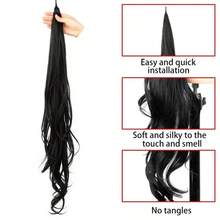 32 Zoll Clip-In Pferdeschwanz Extensions, langer Pferdeschwanz, für Frauen, elastischer Wickel-Pferdeschwanz, natürlicher synthetischer Pferdeschwanz - Verschiedenfarbig - Übersicht 10