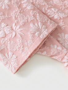 Amyenjoylife Váy đầm Philippines hiện đại thanh lịch, Tay áo cánh bướm, Váy ngắn xếp nếp Jacquard cổ vuông, Áo khoác Bolero Philippines dành cho nữ, Váy hiện đại Philippines, Ngày lễ tình nhân, Váy hồng - Hồng - Xem 6