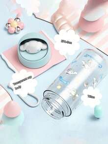 Sanrio 三丽鸥 Hello Kitty 联动太空舱水杯 - 500ml 大容量 - 便携防漏 - 防震水瓶 - 适用于学校、露营、徒步旅行、健身房（款式和颜色随机发货） - 彩色 - 查看 7