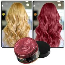 GOIPLE One-Time Hair Dye Wax, Temporary & Long-Lasting DIY Hair Dye Cream, Easy-To-Wash Hair Coloring Mud, Suitable For Skin, Hair & Beard Coloring, Styling Wax, Suitable For Daily, Party, Cosplay, Unisex (Wine Red) - 酒紅色 - 查看 14
