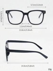 1pc/3pcs Square Frame Optical Glasses, Everyday Wear Campus Style Flattering Glasses - Clear - View 6