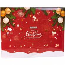 BRUBAKER Cosmetics Beauty Adventskalender 2025 - der XXL Wellness Weihnachtskalender für Frauen undädchen - 24 x Körperpflege Produkte & Spa Accessoires - Rot - 1 - Übersicht 2