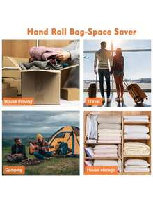 旅行压缩袋 - 免真空节省空间 - 蓝色旅行必备背包行李轻便收纳袋、压缩袋、旅行衣物压缩袋 - 彩色 - 查看 10