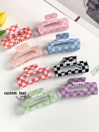 1 Set Custom Children's Hair Accessories & Styling Tools, Elegant Acrylic Rhinestone Hair Claw Barrette, Luxury Aesthetic