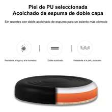 高さ調節可能なPUレザーローリングスツール - キャスター付きラウンドスイベルクッションスツール - ホワイト - チェックする 5