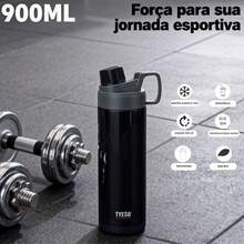 TYESO 900ML (30OZ) Vacuum Insulated Water Bottle With Carrying Handle, Iridescent Colors. Stainless Steel Coffee Cup With Straw, Thermal Bottle, Thermal Cup, 100% Leak-Proof, Keeps Temperature For 24 Hours For Hot/Cold Drinks Or 10 Hours For Hot Drinks. Suitable For Water, Iced Tea, Coffee, Smoothies And Other Beverages. An Ideal Choice For Festive Or Birthday Gifts. - Vì thế - Xem 1