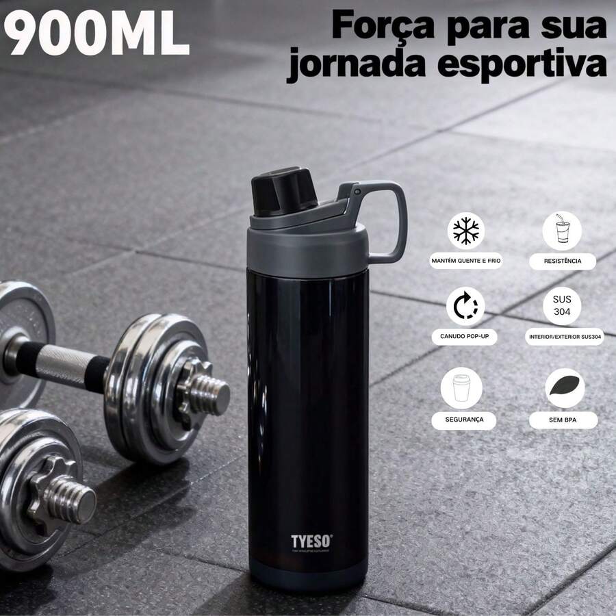 TYESO 900ML (30OZ) Vacuum Insulated Water Bottle With Carrying Handle, Iridescent Colors. Stainless Steel Coffee Cup With Straw, Thermal Bottle, Thermal Cup, 100% Leak-Proof, Keeps Temperature For 24 Hours For Hot/Cold Drinks Or 10 Hours For Hot Drinks. Suitable For Water, Iced Tea, Coffee, Smoothies And Other Beverages. An Ideal Choice For Festive Or Birthday Gifts. - Vì thế - Xem 1