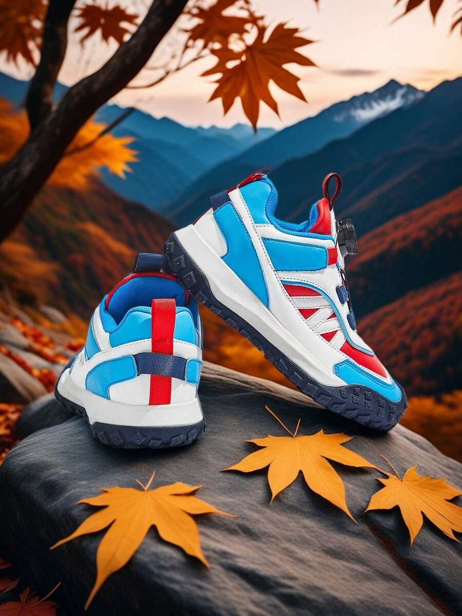 1 para dziecięcych butów trekkingowych, niskie, regulowana klamra obrotowa, łatwe zakładanie/zdejmowanie, antypoślizgowa, trwała podeszwa TPR, odpowiednie do pieszych wędrówek, trekkingu i codziennego noszenia