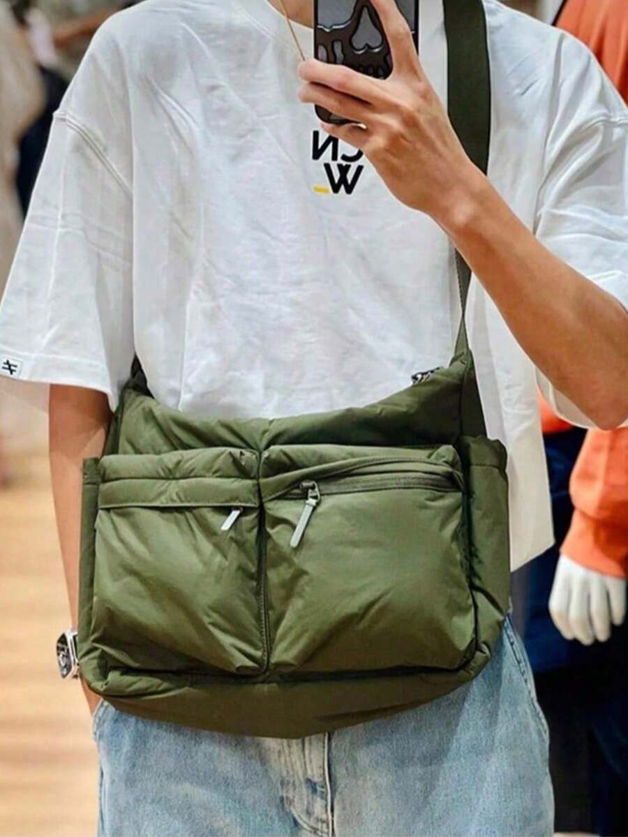 حقيبة كتف رياضية ذات سعة كبيرة وجيوب متعددة، حقيبة كمبيوتر ذات كتف واحد