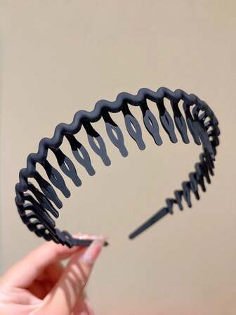 4件装女士简约发带，洗脸发带，2025新款发夹，日常化妆带齿发夹，防滑发圈发饰，发带，发箍