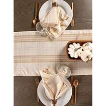 DII 100% algodón, Lavable a máquina, Cena y día Festivo Mantel/servilleta/Camino de Mesa, Harvest Wheat, Napkin, 1, 6(Cuadros dorados y crema) - Multicolor - Ver 6