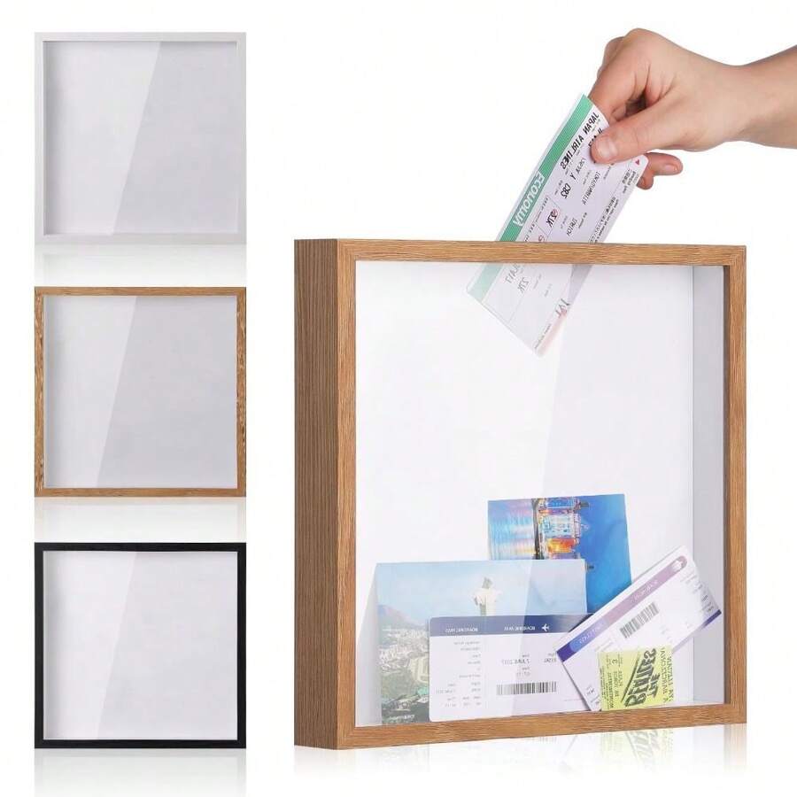 Hộp bóng mờ du lịch hình vuông, hộp bóng mờ bưu thiếp trong suốt, khung ảnh cho hộp khung kỷ niệm gia đình - Nhiều màu - Xem 1