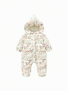 mini bala Girls "True Plush" Triple-Protect Goose Down Romper Winter 2025 - Green and White - View 4