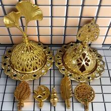 1pc Metal Incense Burner: A Vintage-Style Gold Incense Holder That Functions As An Ash Catcher, A Decorative Piece For Backflow Incense, And A Candle/Incense Stick Stand. This Versatile Desktop Ornament And Home Decor Accent Makes For A Creative Aromatherapy Gift-An Essential Home Accessory And A Perfect Choice For Gift-Giving Occasions. - Multicolor - View 8