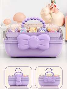 Bow Hair Accessory Storage Box, Cute Hair Clips, Hair Pins, Jewelry, Cosmetics, Dust-Proof Storage Box - Multicolor - View 7
