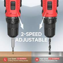 Cute Cordless Brushless Impact Driver Set 20V Electric Power Drill With Battery Charger 59 Pcs Accessories High Torque 2 Speed For Furniture Assembly Muebles Repair Car Maintenance Inflatable Pools Tools For Men Christmas Mothers Day Fathers Day Halloween Birthday Men Gifts - 紅色 - 查看 3