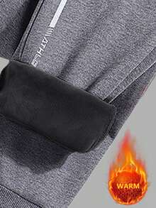 1件装女士保暖内衬运动裤，保暖防风，健身运动慢跑裤，秋冬季紧身裤 - 灰色 - 查看 4