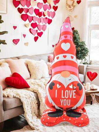 1 st. 58-tums stående "Jag älskar dig"-ballong, röd hjärtformad folieballong, lämplig för Jag älskar dig, årsdag, bekännelse, bröllop, alla hjärtans dag-dekoration, bruddusch, romantisk temadekoration
