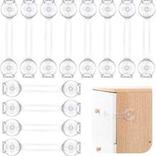 3/5/6/12Pcs Transparent Adhesive Safety Locks No Drill Baby Proofing Latches For Drawers, Fridge, Dishwasher, Toilet Seat, Cabinets, Oven, Child & Pet Proof Essential Home Safety Supplies To Prevent Kids Opening, Pinching & Pets Entering - Multicolor - View 10