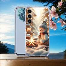 Funda a prueba de golpes de muñeco de nieve navideño de cuatro esquinas, compatible con iPhone 17air/16e/15/14/13/12/11 Pro/Pro max/plus, 12/13mini, X/XS/XSmax,  Galaxy A03/A04/A05S/A06/A12/A14/A15/A16/A21S/A24/A25/A26/A32/A34/A35/A54/A55, Note10/Note20, S20/S21/S22/S23 FE/S24 FE/S25Ultra/S25edge PLUS/ULTRA, funda de teléfono de TPU suave - transparente - Ver 9