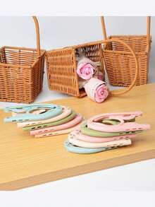 6pcs Foldable Clothes Hangers - Portable Stackable Wet And Dry Organizer Racks For Efficient Packing, Storage, Travel, And Laundry Sessions; Convenient For Home, Dorm, Rental, Hotel, Or On-The-Go Wardrobe Care; Durable Lightweight Frames In Bright Colorways, Easy Assembly, Space-Saving Design, And Versatile For Delicate Garments, Travel Essentials, And Quick Drying Needs - Multicolor - View 7