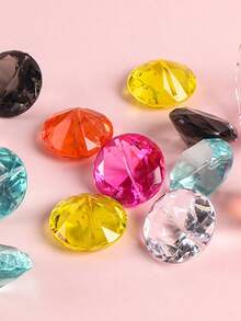 30个装 - 精致透明钻石形亚克力水晶卡片架 - 底座稳固，边缘光滑，可重复使用，桌号座位展示架，精细抛光桌号展示架，适用于婚礼、生日派对、商务活动 - 彩色 - 查看 4