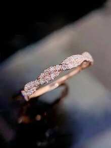 1 Pc Pretty Cubic Zirconia Ring For Women For Wedding Engagement Anniversary Party Jewelry Valentine's Day Gift - 1# - View 4