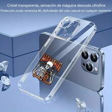 Cubierta de teléfono transparente para combinaciones de moda,Cubierta de teléfono transparente con diseño de calavera y texto Dead Inside But Its Spooky Season para temporada de Halloween Aplicable a teléfonos Apple y Galaxy. Adecuado para teléfonos Apple y Galaxy. - transparente - Ver 3