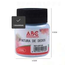 50 ml de pintura para dedos - azul claro - Celeste - Ver 2